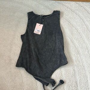 missguided acid wash racer neck bodysuit